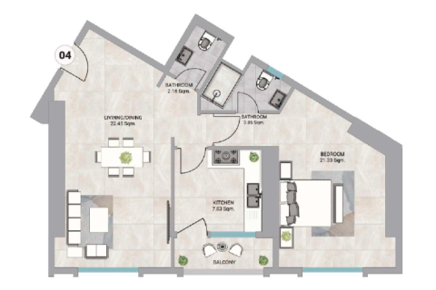 דירה למכירה ב Ajman, איחוד האמירויות  1 חדר שינה, 102 מ"ר, מספר 689969 - תמונה 2