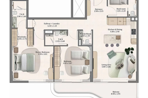 Appartement te koop in Dubai, VAE 1 slaapkamer, 79 vr.m., nr 689967 - foto 6