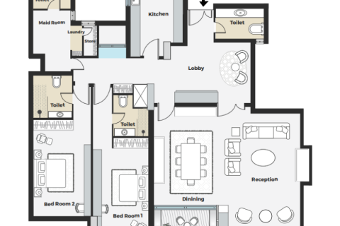 Купити квартиру в Шарджа, ОАЕ 1 кімната, 49м2, № 689971 - фото 7