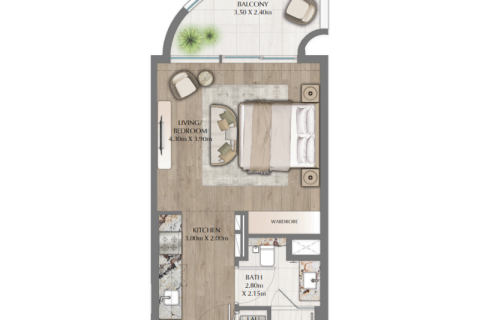 Downtown Dubai (Downtown Burj Dubai), UAE의 판매용 아파트 44제곱미터 번호 690065 - 사진 7