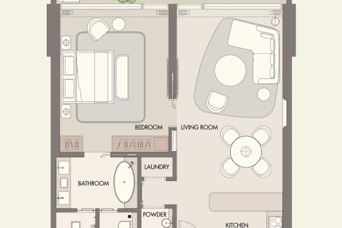 Apartman u Al Marjan Island, Ras Al Khaimah, UAE 1 spavaća soba, 98 m2 Br. 690062 - fotografija 4