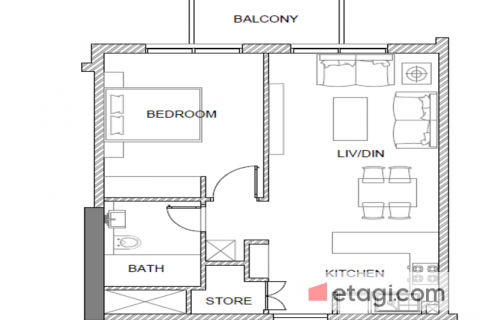 Byt v Arjan, Dubai, SAE 1 ložnice, 57.4 m² Č.: 576238 - fotografie 15