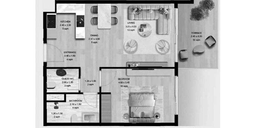 Lägenhet i Abu Dhabi, UAE 1 sovrum, 75 kvm Nr. 694775