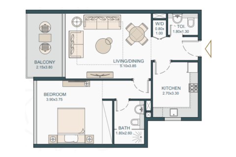 Apartment in Dubai Silicon Oasis, UAE 1 room, 41 sq.m. № 732503 - photo 8