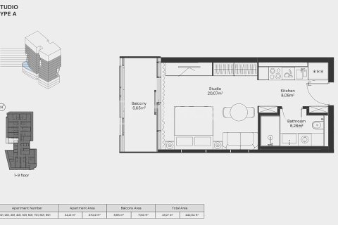 Apartman u gradu Dubai, UAE 1 soba, 39 m2 Br. 730781 - Slika 14