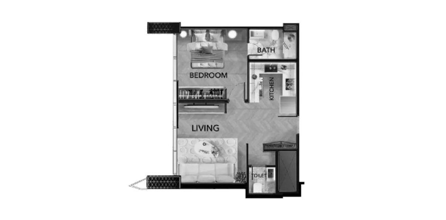 آپارتمان در Al Reem Island، Abu Dhabi ، امارات متحده عربی 1 خوابه ، 49.24 متر مربع.  شماره 704093