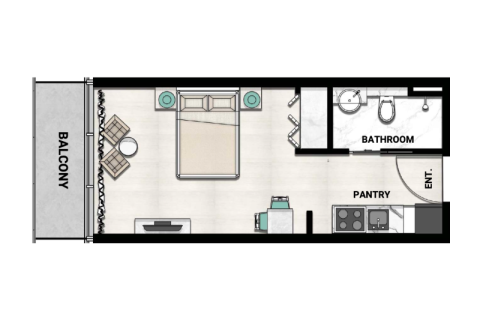 Apartment sa Majan, Dubai, UAE 1 silid, 36 sq.m. № 732656 - larawan 2