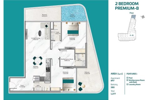 Maritime City, Dubai, BAE’de satılık daire 1 oda, 38 m&sup2; No 704423 - fotoğraf 16