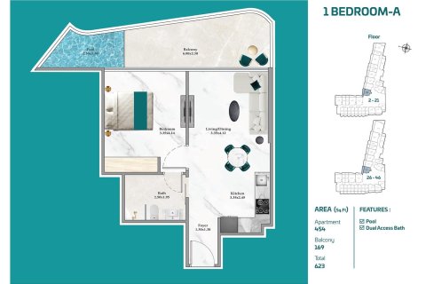Maritime City, Dubai, BAE’de satılık daire 1 oda, 38 m&sup2; No 704423 - fotoğraf 15
