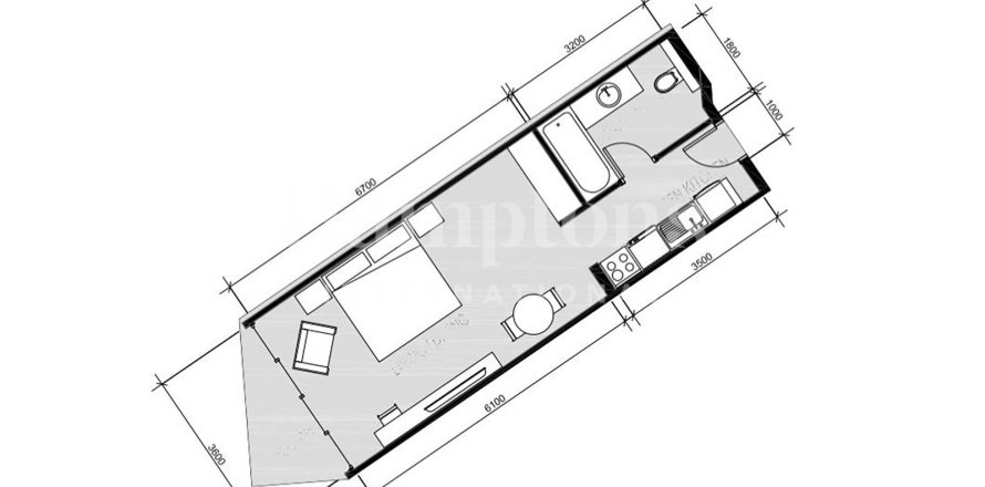 شقة في الخليج التجاري، دبي 40.0412 متر مربع . ر قم 680124