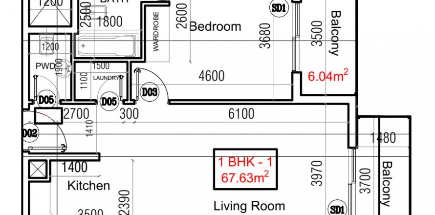 Apartament në Moonsa Residences në International City, Dubai, Emiratet e Bashkuara Arabe 1 dhomë gjumi, 79.52 m2. № 537123