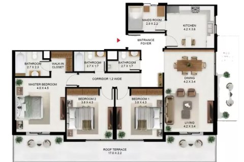 Apartament na sprzedaż w Dubai, ZEA 1 pokój, 41 mkw., nr 728471 - zdjęcie 12
