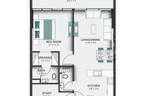 Appartement te koop in Dubai Land, Dubai, VAE 1 kamer, 39 vr.m., nr 728474 - foto 19