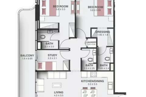 Appartement te koop in Dubai Land, Dubai, VAE 1 kamer, 39 vr.m., nr 728474 - foto 20
