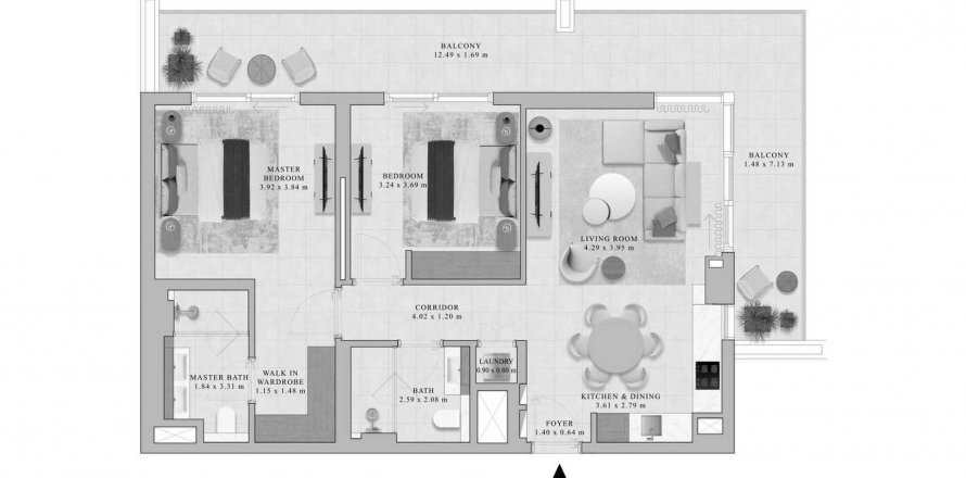 Byt v Rosehill v Dubai Hills Estate, SAE 2 ložnice, 126.8 m² Č.: 621232