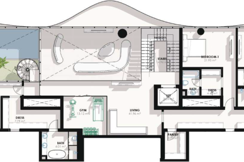 Пәтер Meydan, Дубай, БАӘ-да 1 жатын бөлме, 84 м² № 704343 - фото 14