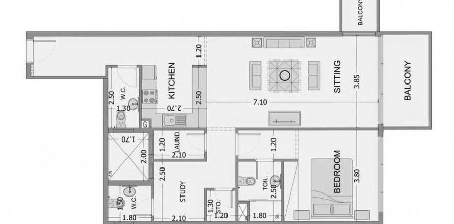 Byt v Mayas Sea View v Dubai, SAE 1 ložnice, 113.34 m² Č.: 574683