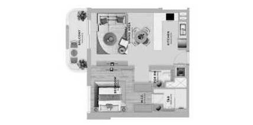 Byt v Yas Living na Yas Island, Abu Dhabi, SAE 1 ložnice, 71 m² Č.: 646187