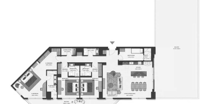 Penthaus u Seamont Autograph Collection Residences u Al Reem Island, Abu Dhabi, UAE 419.36 m2, 3 spavaćih soba Br. 758332