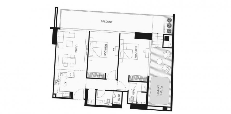 Byt v Binghatti Ruby v Jumeirah Village Circle, Dubai, SAE 2 ložnice, 123.47 m² Č.: 564990