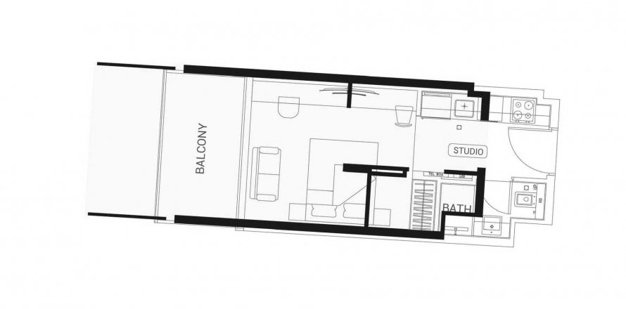 Пәтер Binghatti Ruby, Джумейра Вилладж Серкл, Дубай, БАӘ-да 33.63 м² № 564984