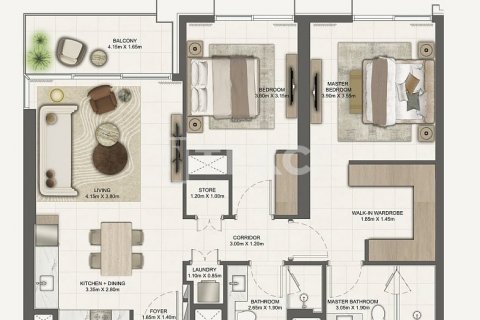 Apartment til salg i Dubai, UAE 2 soveværelser, 100 kvm № 584139 - foto 11