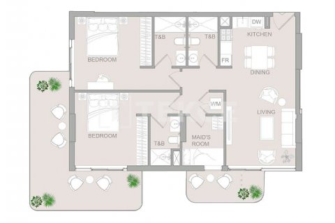 Byt v Jumeirah Village Circle, Dubai, SAE 1 ložnice, 69 m² Č.: 584144 - fotografie 24