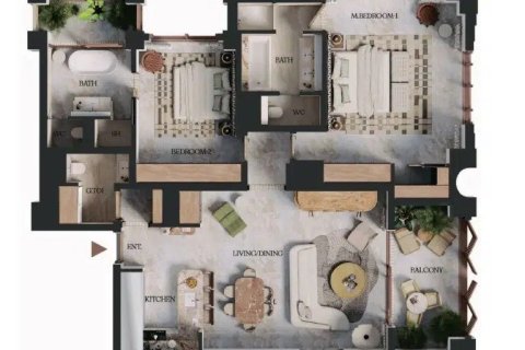 Apartmán v Business Bay, Dubai, SAE 1 spálňa, 82 m2 č. 704358 - Fotografia 18