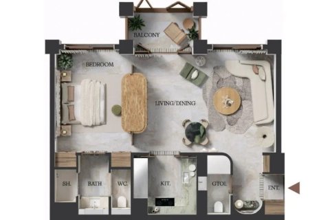 Apartmán v Business Bay, Dubai, SAE 1 spálňa, 82 m2 č. 704358 - Fotografia 17