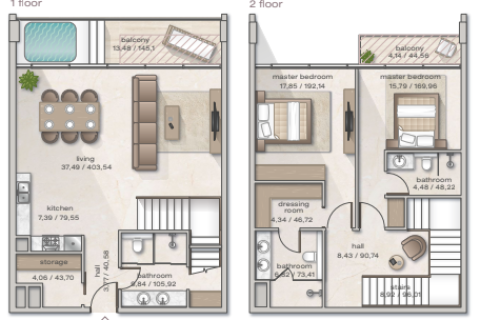 Apartament në Dubai, Emiratet e Bashkuara Arabe 3 dhoma gjumi, 189 m2. № 704520 - Foto 19
