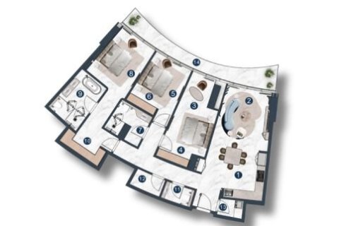 Leilighet til salgs i Al Marjan Island, Ras Al Khaimah, Emiratene 1 soverom, 88 kvm Nr. 704519 - Foto 22