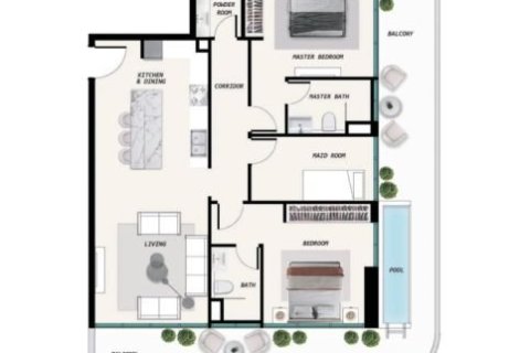 Apartment in Ocean Pearl in Dubai, UAE 1 bedroom № 704869 - photo 5