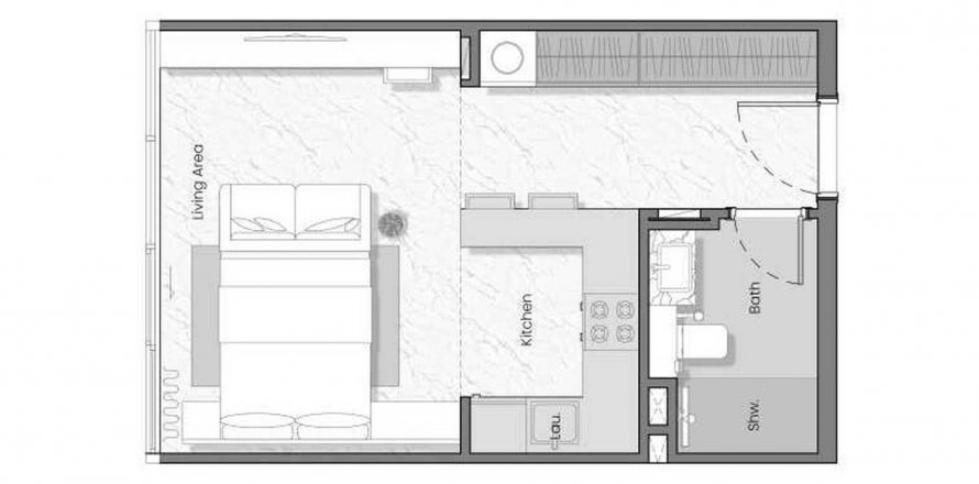 Apartment in MANTA BAY in Al Marjan Island, Ras Al Khaimah, UAE 48.77 sq.m. № 570303