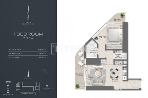 Byt v Business Bay, Dubai, SAE 1 ložnice, 75 m² Č.: 616156 - fotografie 18