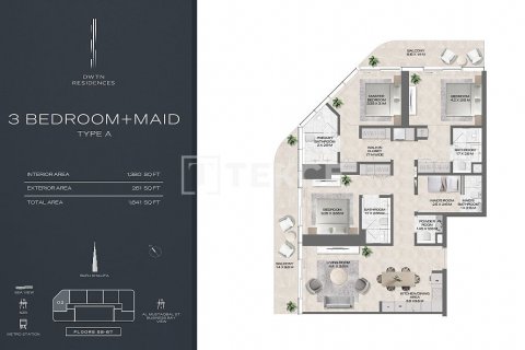 Byt v Business Bay, Dubai, SAE 1 ložnice, 75 m² Č.: 616156 - fotografie 23
