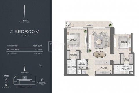 Byt v Business Bay, Dubai, SAE 1 ložnice, 75 m² Č.: 616156 - fotografie 20