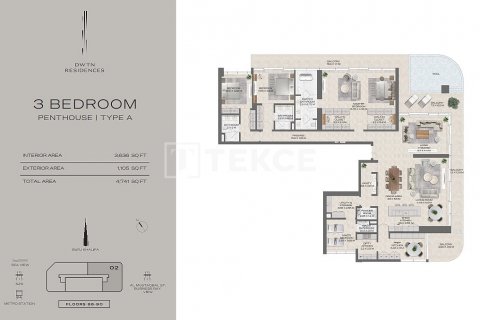 Byt v Business Bay, Dubai, SAE 1 ložnice, 75 m² Č.: 616156 - fotografie 22
