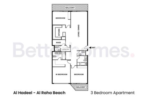 Снять в аренду квартиру в Al Raha Beach, Абу-Даби, ОАЭ 3 спальни, 179м2, № 616984 - фото 11