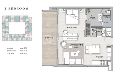 Apartman u gradu Arjan, Dubai, UAE 1 spavaća soba, 57 m2 Br. 687781 - Slika 21