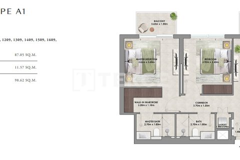 Apartament në Dubai Hills Estate, Emiratet e Bashkuara Arabe 3 dhoma gjumi, 188 m2. № 684698 - Foto 14