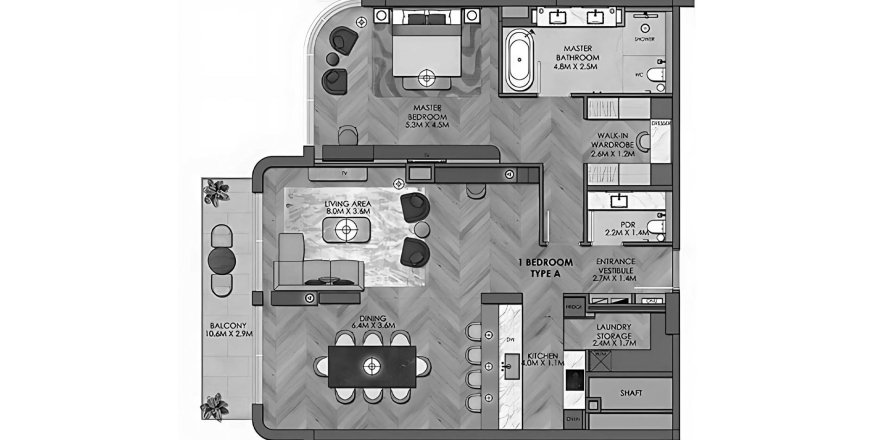 Apartment i Yas Island, Abu Dhabi, UAE 1 soveværelse, 126 kvm № 760711