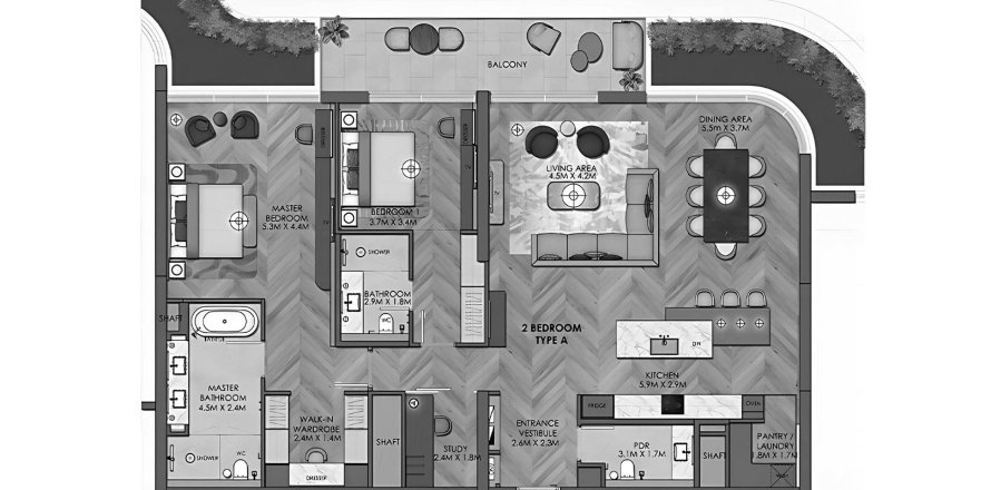 Appartement à Yas Island, Abu Dhabi, EAU: 2 chambres, 206 m2 № 760713