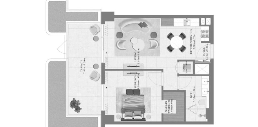 Leilighet i Mina Rashid, Dubai, Emiratene 1 soverom, 84 kvm nr. 694411