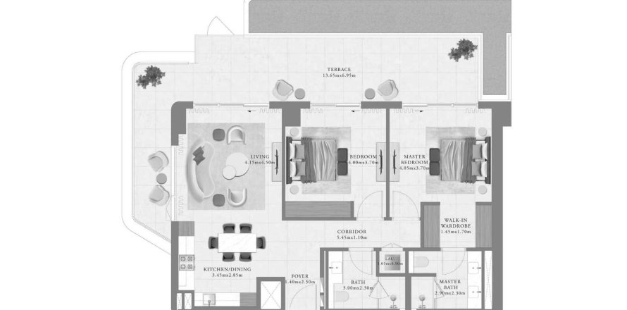 Apartman u Sera 1 u Mina Rashid, Dubai, UAE 143 m2, 2 spavaćih soba Br. 694413