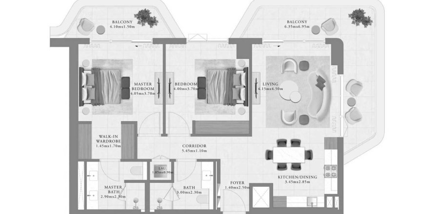 Apartman u Sera 1 u Mina Rashid, Dubai, UAE 125 m2, 2 spavaćih soba Br. 694412
