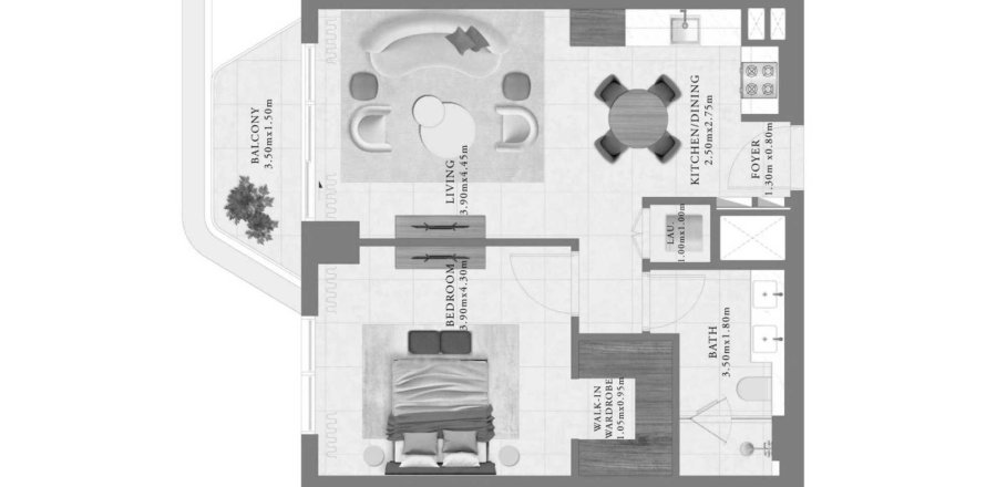 Lakás a Sera 1 lakóparkban itt: Mina Rashid, Dubai, EAE, 1 hálószoba, 70 m², azonosító: 694410