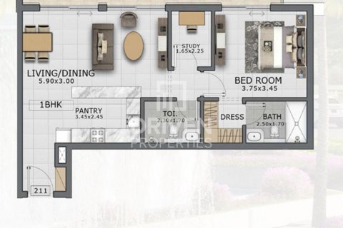 Byt v Arjan, Dubai, SAE 1 ložnice, 93 m² Č.: 602545 - fotografie 21