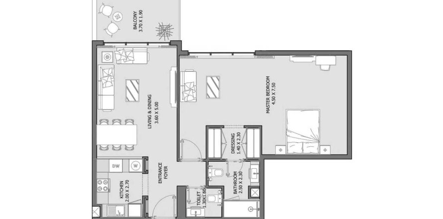 Пәтер Oceana, Эль-Фуджайра, БАӘ-да 1 жатын бөлме, 84.26 м² № 650599