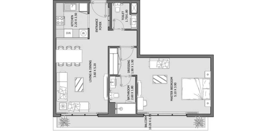 Lakás az Oceana lakóparkban itt: Fujairah, EAE, 1 hálószoba, 75.99 m², azonosító: 650597