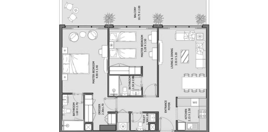 Lakás az Oceana lakóparkban itt: Fujairah, EAE, 2 hálószoba, 108.6 m², azonosító: 650601
